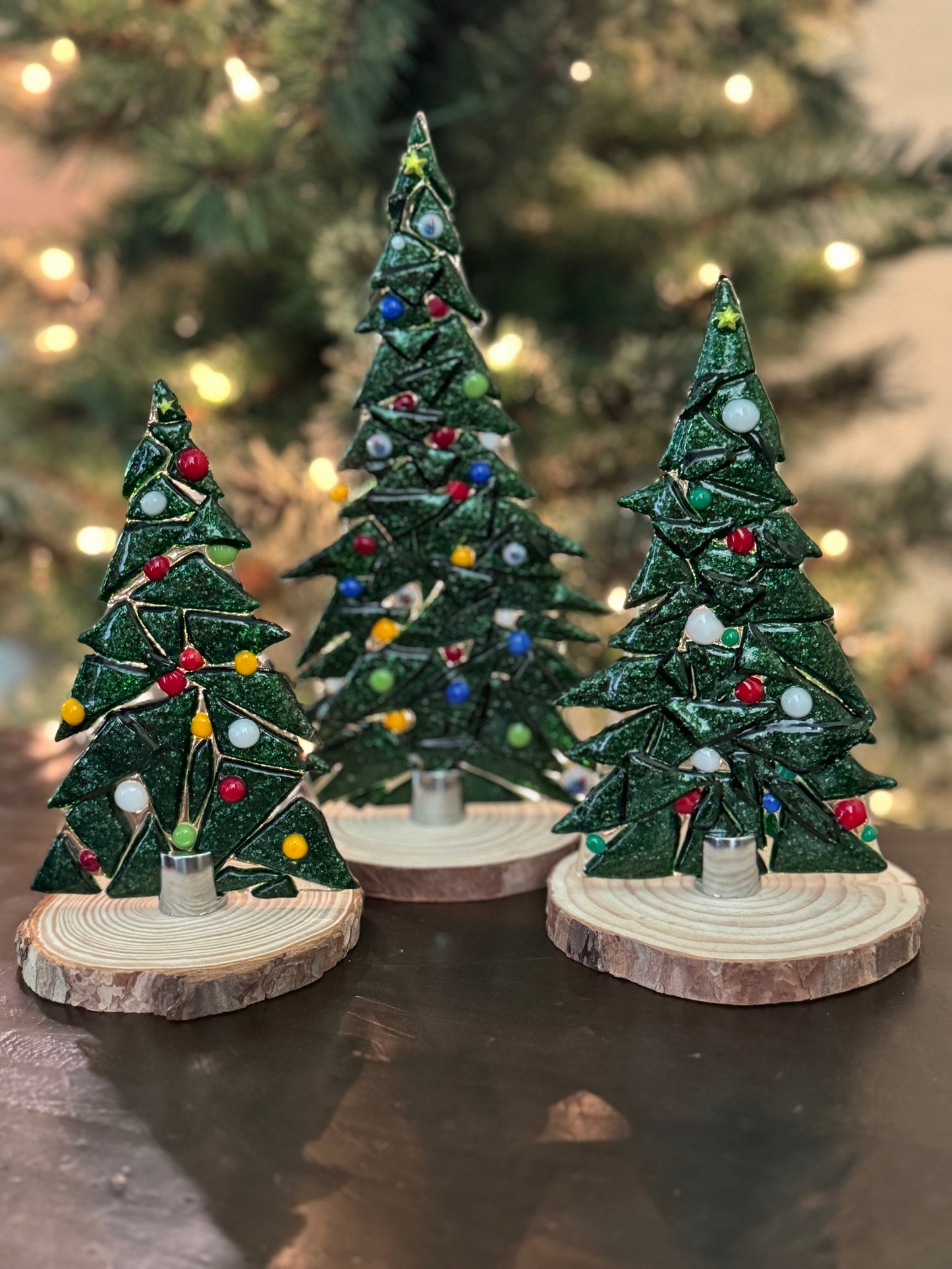 Table Top Trees with chrome base