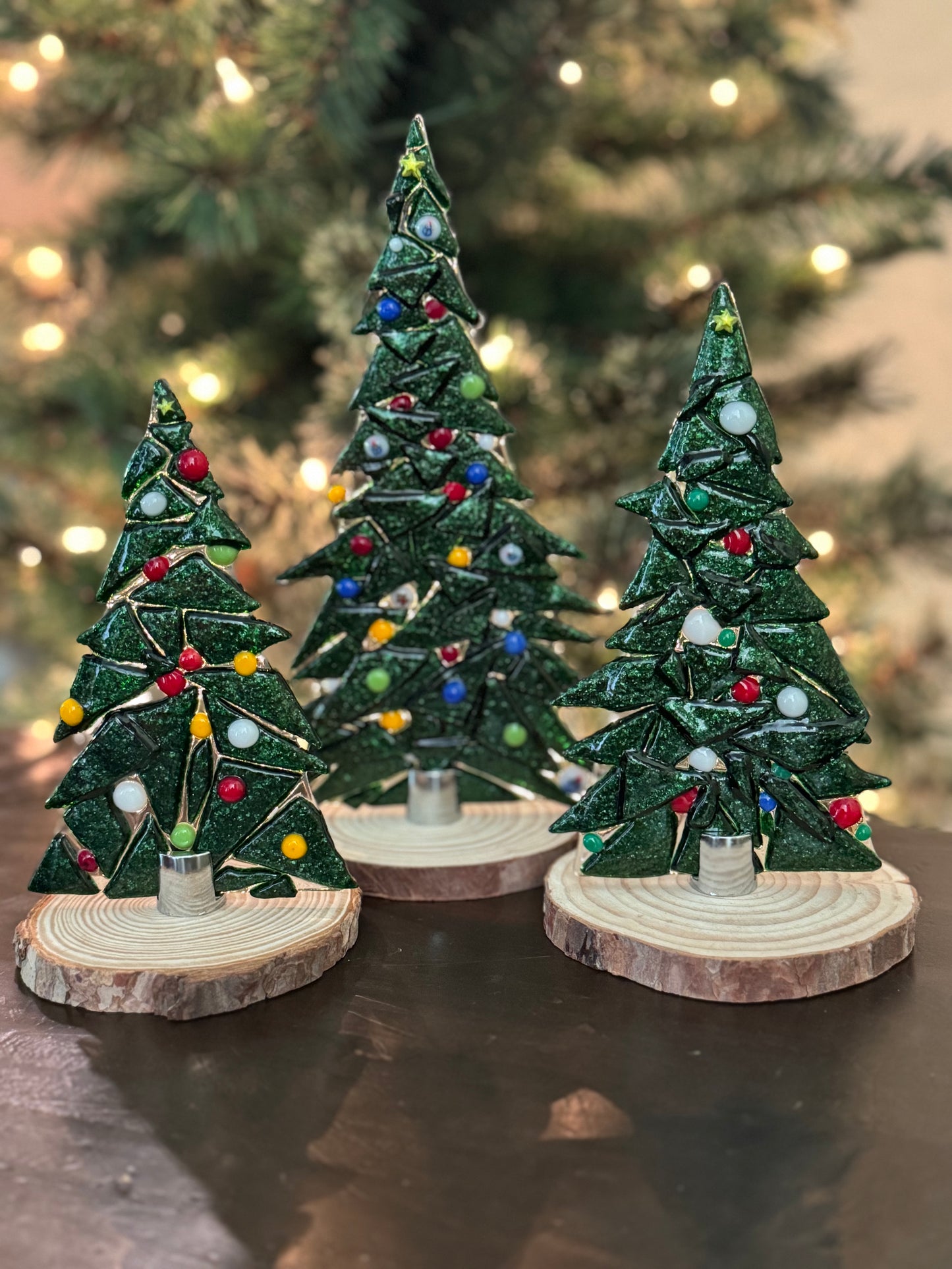 Table Top Trees with chrome base