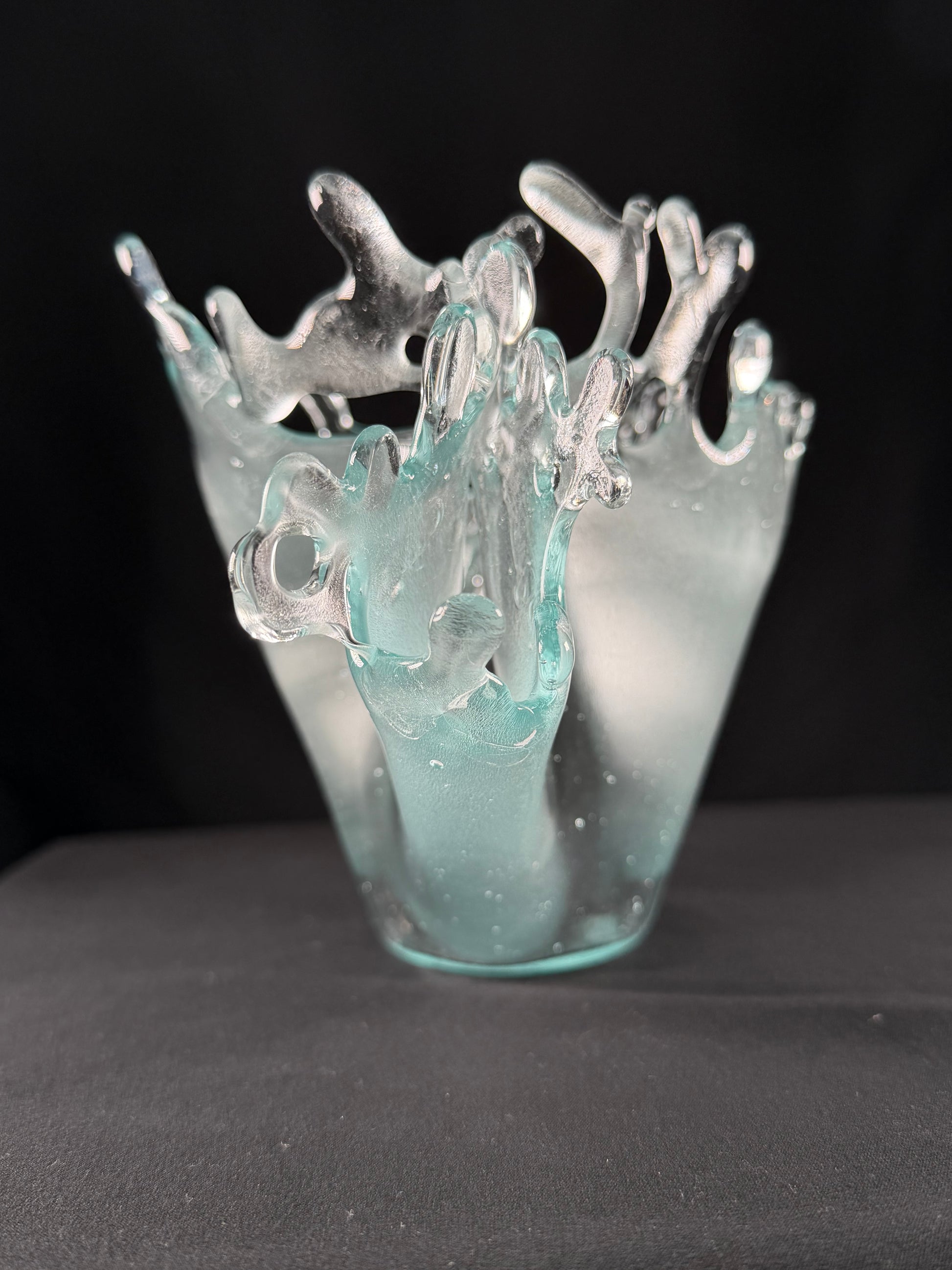 Glass sculpture of a splash of water