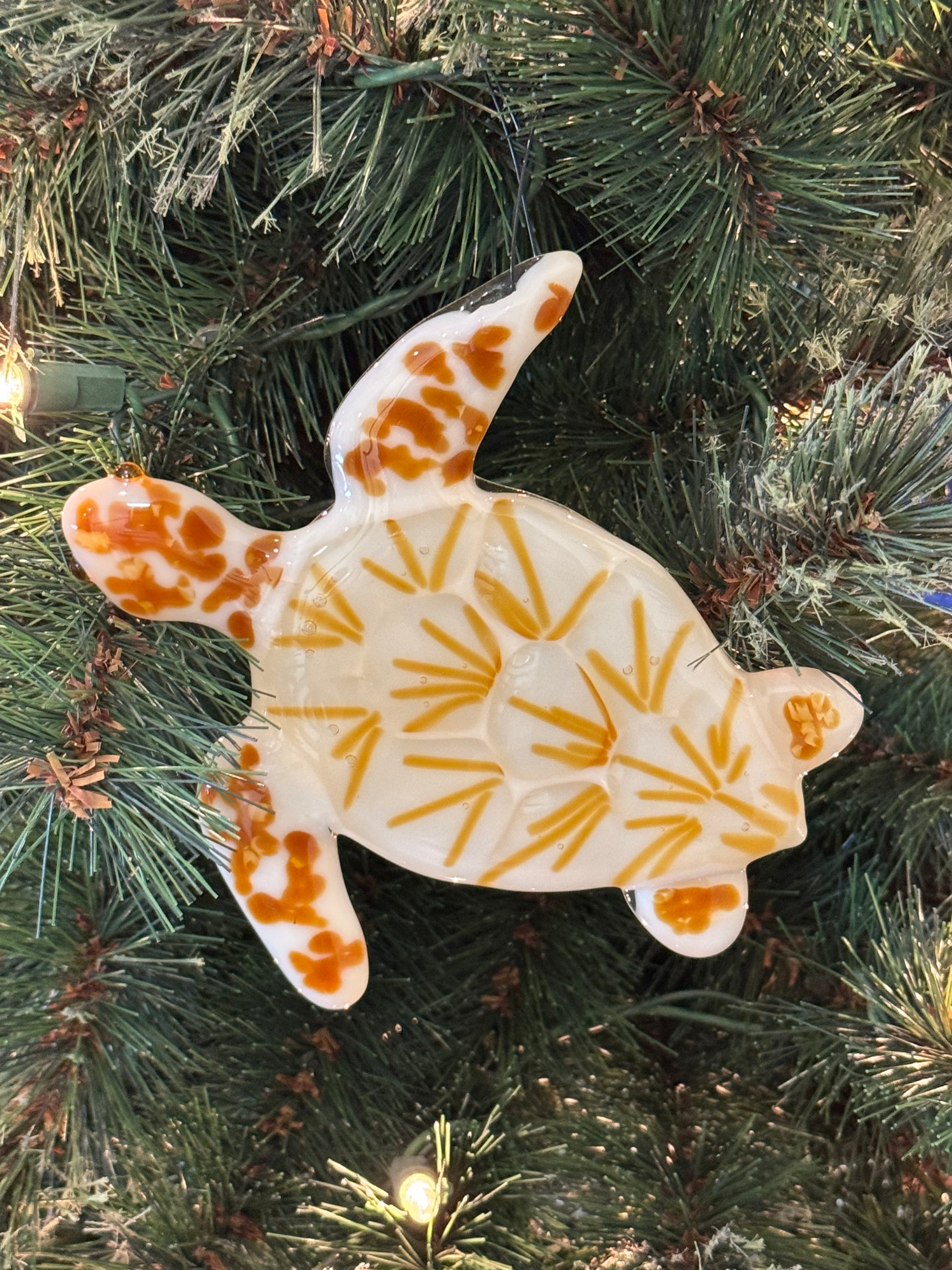 Sea turtle glass ornament