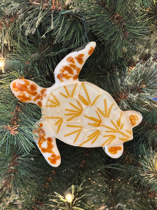 Sea turtle glass ornament